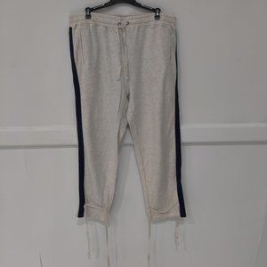 NWT Splendid Women's Ivory Drawstring Sweatpants Ankle Tie Size XL $80 5B022